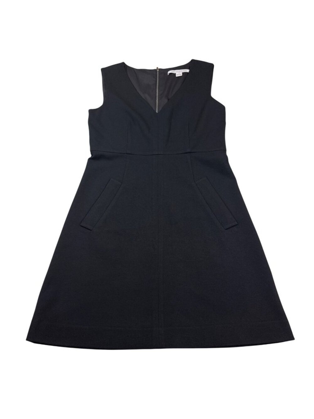 Diane Von Furstenberg Black Sleeveless V-Neck A-Line Dress Size 8 (NN531)